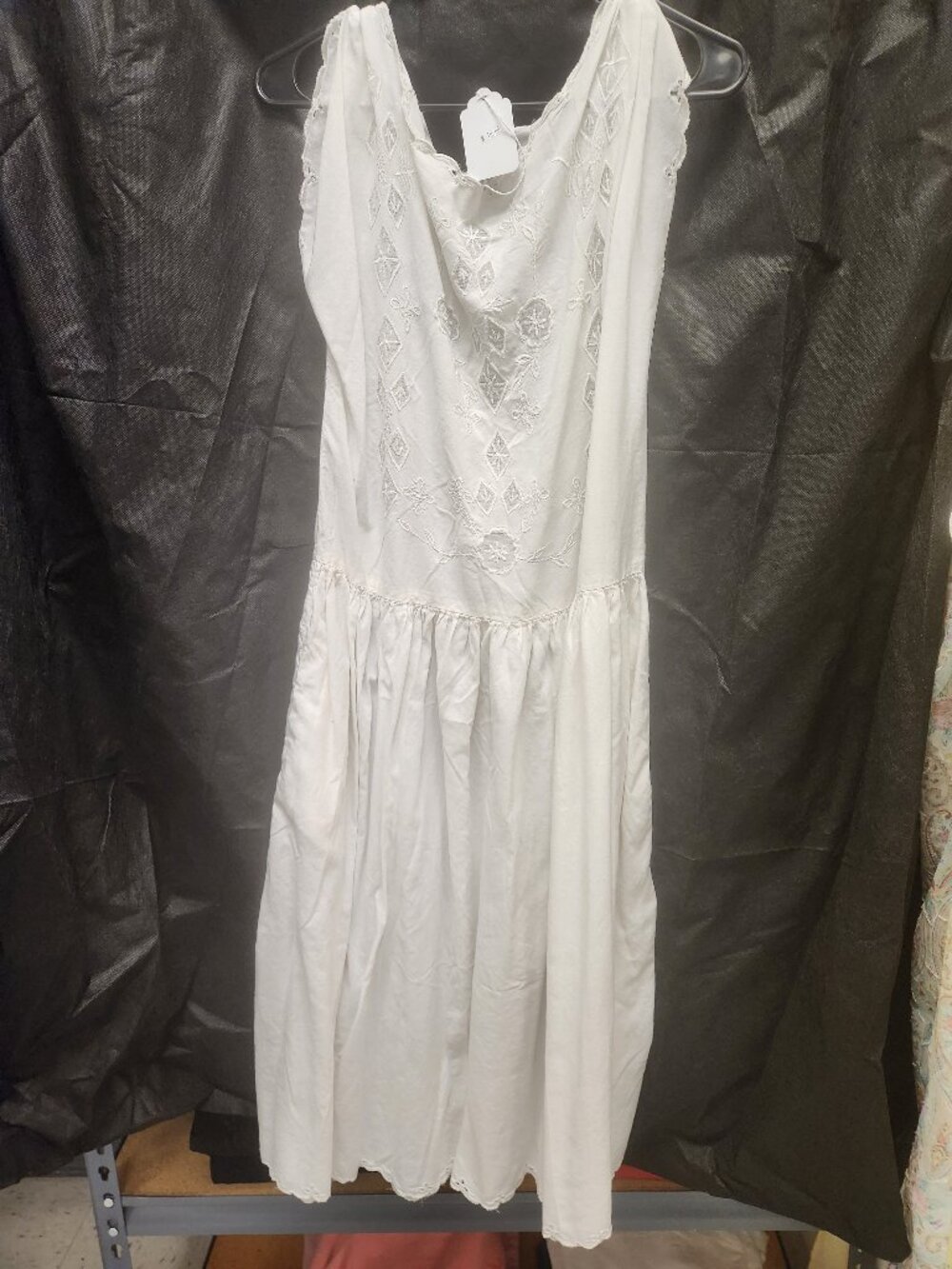 White Cotton Tea Dress - K-002